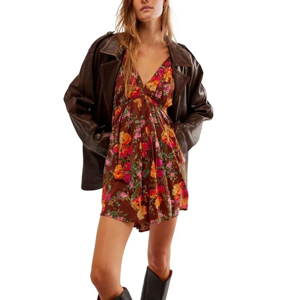 Free People Beck Floral Babydoll Minidress‎ Relaxed Boho Cottagecore